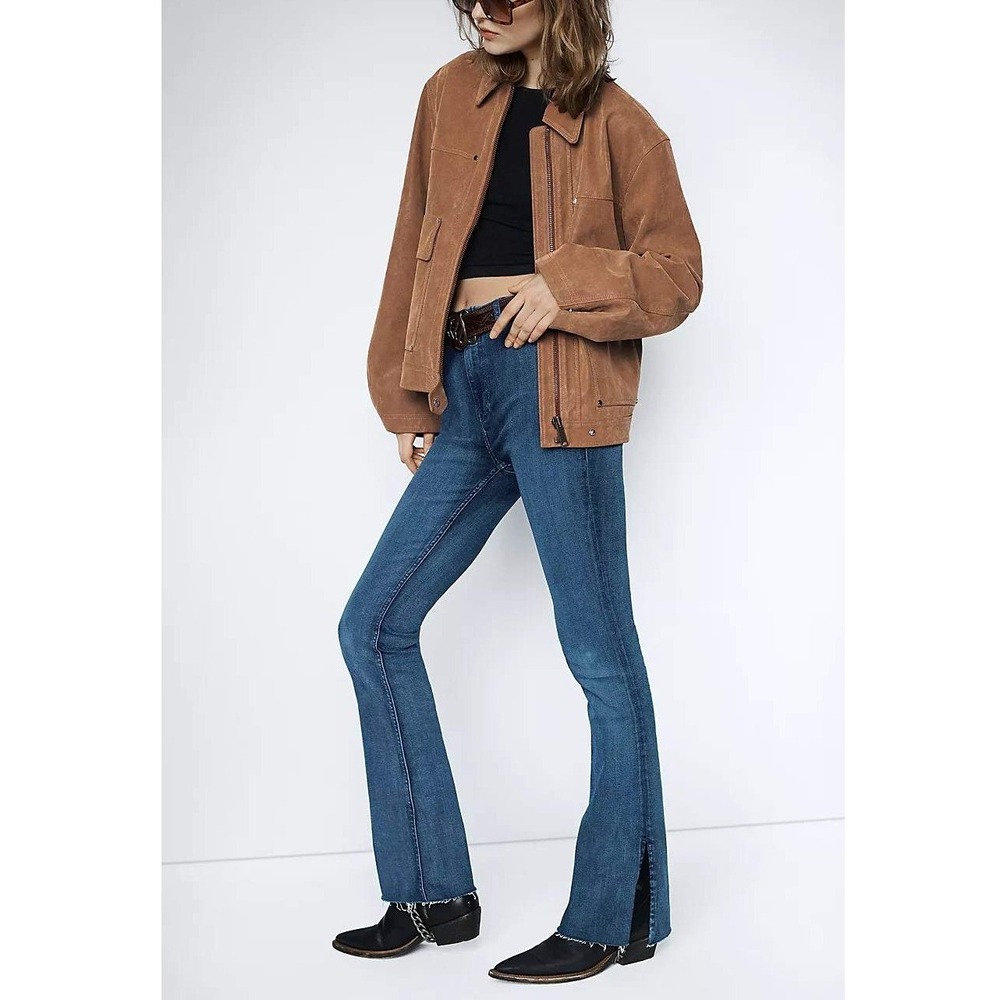 Free People We The Free Level Up Slit Bootcut Jeans Night Sky Size 26 Western
